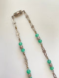 Louis Rousselet Green Glass and Metal Necklace