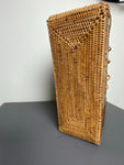 Vintage Wicker, Ebony and Mother of Pearl Basket