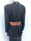 Frank Usher Black Dress with Lame Bow