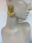Vintage Etruscan Gold Plated Dangling Earrings