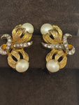 Corocraft Faux Pearls and Diamanté Clip-On Earrings