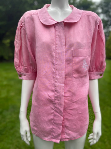 Vintage Chanel Pink Linen Shirt