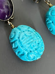 Philippe Ferrandis France Turquoise Clip On Earrings