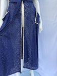 1940s Midnight Blue Broderie Anglais Dress