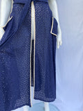 1940s Midnight Blue Broderie Anglais Dress