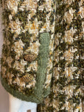 Vintage Green Houndtooth Tweed Coat
