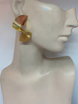 Gold Modern Twisted Dangling Earrings