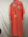 Vintage Salmon Pink Silk Japanese Kimono