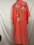 Vintage Salmon Pink Silk Japanese Kimono