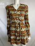 Vintage 1970s Mini Hippie Festival  Dress
