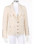 Chanel Ivory White Jacket with CC Logo Buttons