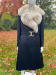 Vintage Basler Modell Black Coat with Fox Collar
