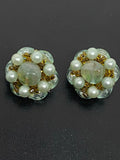 Vintage 1970s Blue/Green Colored Clip-On Earrings