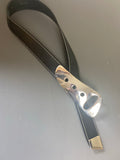 1980s State of Claude Montana Black Leather Belt