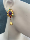 Natasha Stambouli Semi-precious Stones Clip On Earrings