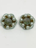 Vintage 1970s Blue/Green Colored Clip-On Earrings