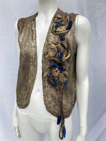 1920s Lame Waistcoat with Lame Flowers