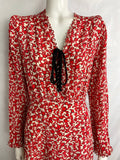 "Sitôt"Vintage 1930's Crepe Silk Floral Dress UK 14-16