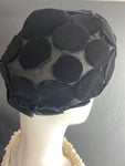 Vintage 1950-1960 Velvet Circles Pill Box Hat
