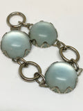 Vintage 1970s Large Opaque Green Semisphere Bracelet
