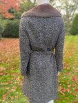 Vintage Alexon Grey Coat with Sheepskin Fur Collar