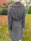 Vintage Alexon Grey Coat with Sheepskin Fur Collar