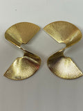Gold Modern Twisted Dangling Earrings