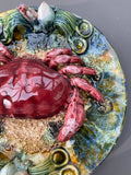 Palissy Style Majolica Trompe-L’oleil Crab Plate