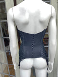 1950s Vertige Plage France Lingerie basque / corset with suspenders