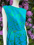 Vintage 1970s Turquoise Green Dress by Blanes