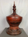 Antique Red Lacquer Burmese Offering Bowl
