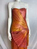 1980s Fortuny Inspired Ombré Pleats Dress with Bow