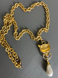 Vintage Dangling Leopard long necklace