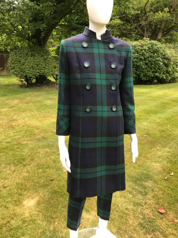 Rosemarie Van Bree Green Tartan Coat