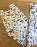 Vintage Gucci Tattoo Print White Jeans