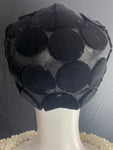Vintage 1950-1960 Velvet Circles Pill Box Hat