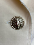 Chanel Ivory White Jacket with CC Logo Buttons
