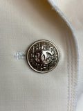 Chanel Ivory White Jacket with CC Logo Buttons