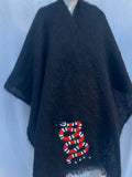 Snake Embroidered Vintage Mohair Cape
