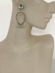 1980s Long Dangling Glass Clip-on Earrings