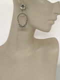 1980s Long Dangling Glass Clip-on Earrings
