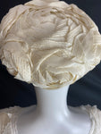 Vintage 1950s White Raffia Hat