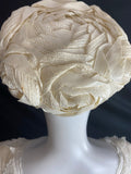 Vintage 1950s White Raffia Hat