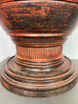 Antique Red Lacquer Burmese Offering Bowl