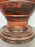 Antique Red Lacquer Burmese Offering Bowl