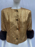 Vintage Boutique Knits California lame jacket with fur sleeves