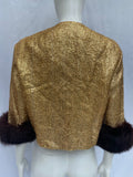 Vintage Boutique Knits California lame jacket with fur sleeves