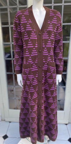 Vintage 1970s Knit Coat Dress