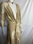 Vintage 1950s Camozzi Couture Beige Silk Gown