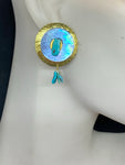 Valerie Viloin Labbe Paris Gold and Turquoise Clip-On Earrings